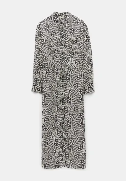 hush Dresses|Sabrina Relaxed Maxi Shirt Dress Mini Geo Black