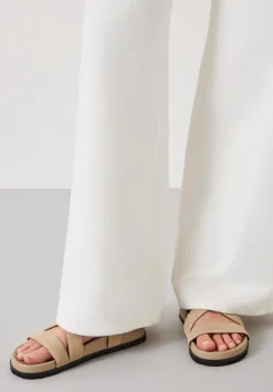 hush Sandals|Flats|Sadie Suede Footbed Sandal Taupe