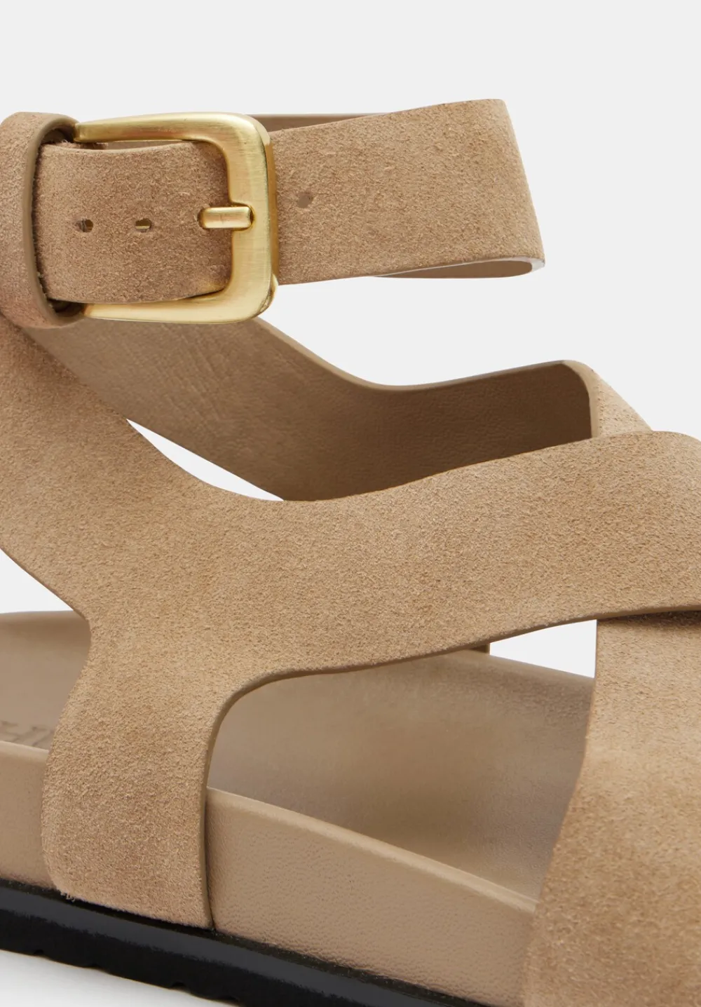 hush Sandals|Flats|Sadie Suede Footbed Sandal Taupe