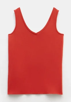 hush Tops & T-Shirts|Sally V-Neck Jersey Vest Top Deep Red