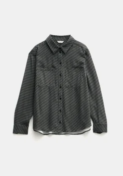 hush Shirts & Blouses|Sandra Printed Shirt Khaki Geometric Star Print