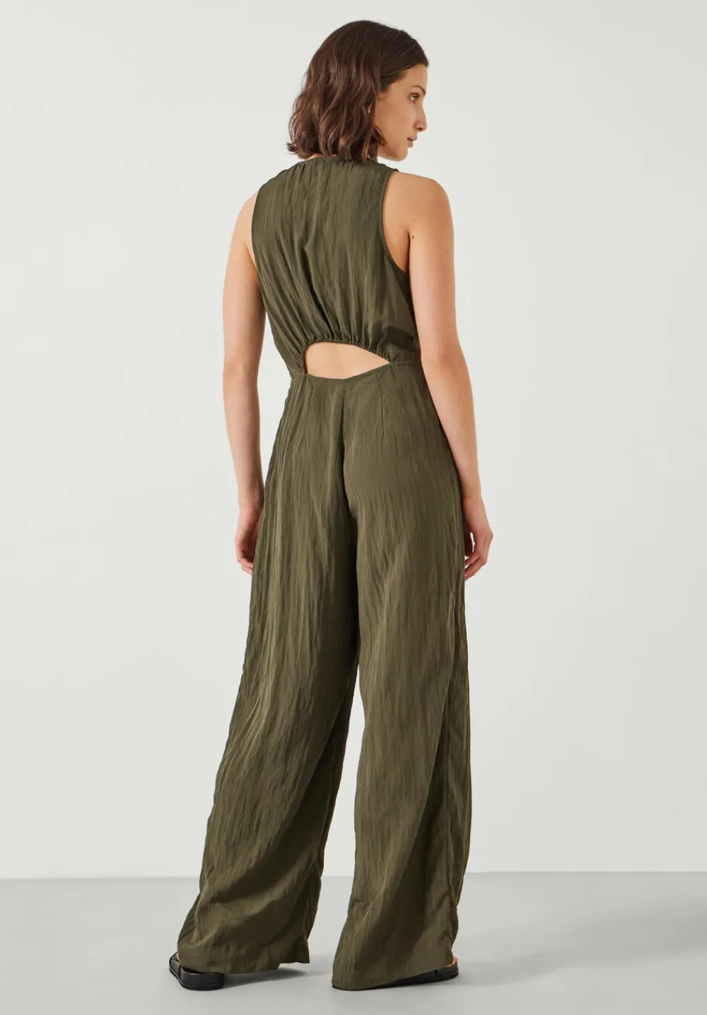 hush Jumpsuits|Sandy Fluid Wide Leg Jumpsuit Dark Green