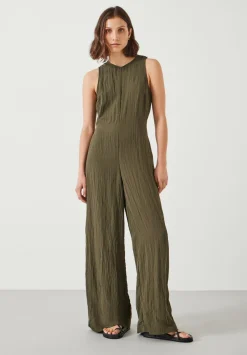 hush Jumpsuits|Sandy Fluid Wide Leg Jumpsuit Dark Green