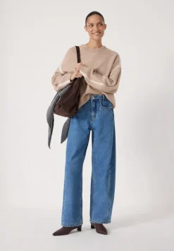 hush Jeans|Saskia Straight Seamed Jeans Mid Blue