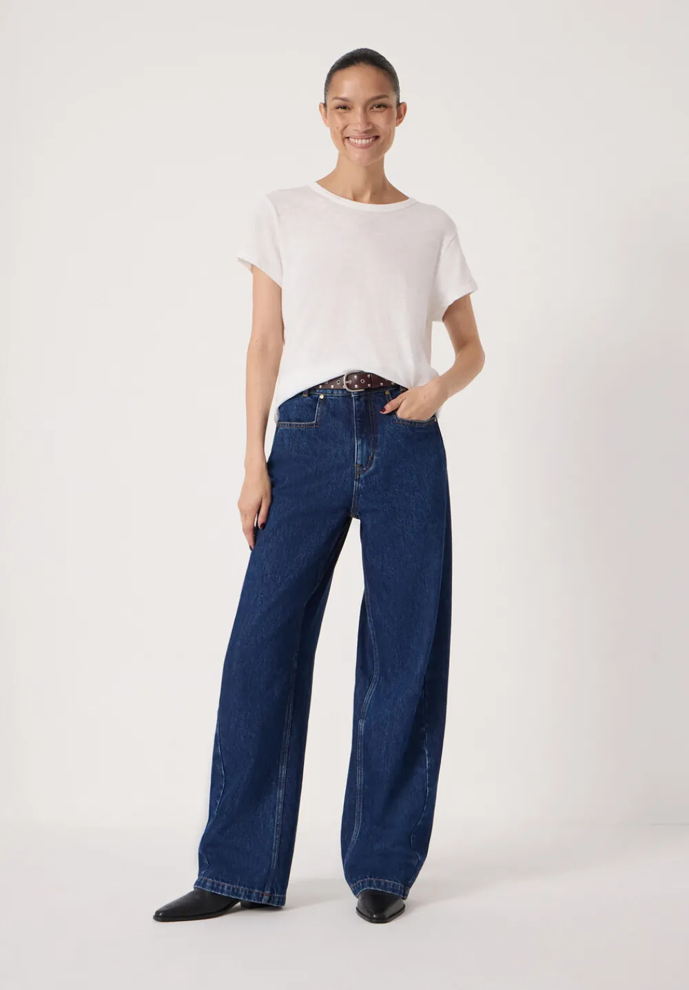 hush Jeans|Saskia Straight Seamed Jeans Rinse wash