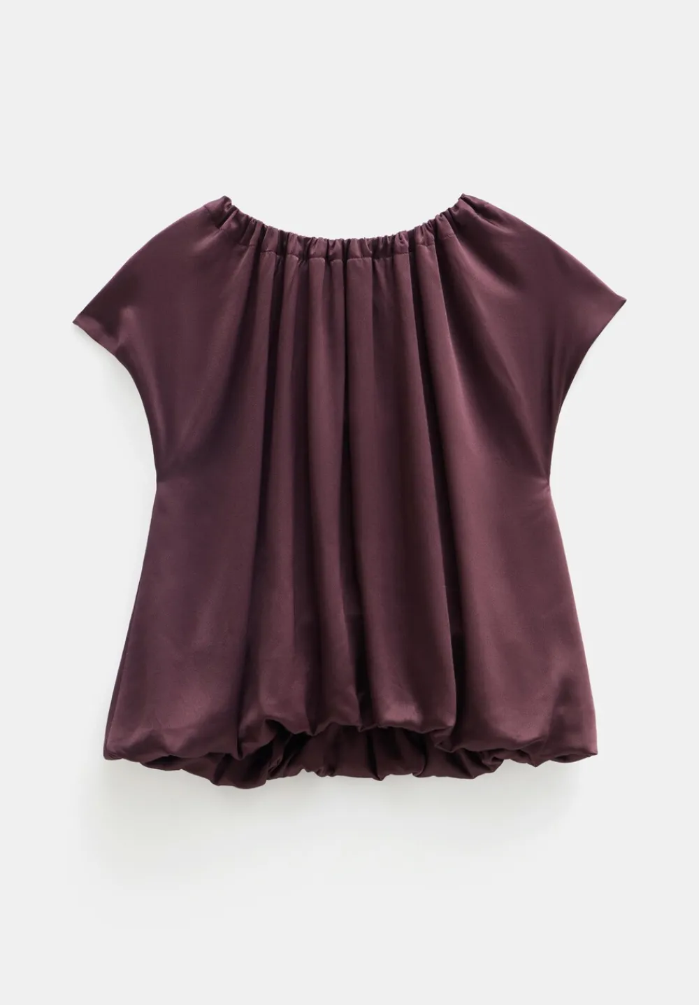 hush Shirts & Blouses|Satin Circular Top Fudge Brown
