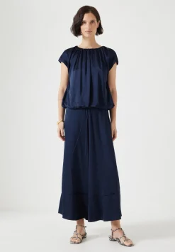 hush Shirts & Blouses|Satin Circular Top Midnight Navy