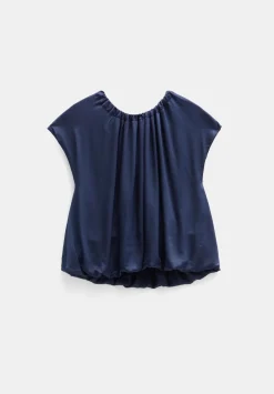 hush Shirts & Blouses|Satin Circular Top Midnight Navy