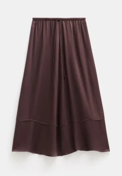 hush Skirts|Satin Maxi Skirt Fudge Brown
