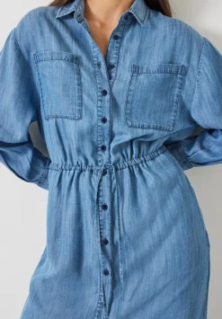 hush Dresses|Savannah Maxi Relaxed Shirt Dress Mid Authentic Blue