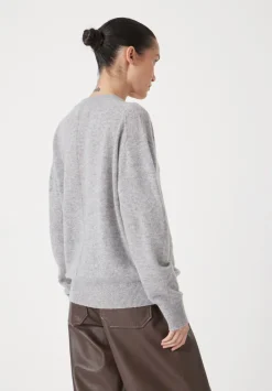 hush Tops & T-Shirts|Scarlett Cashmere V Neck Jumper Grey Marl