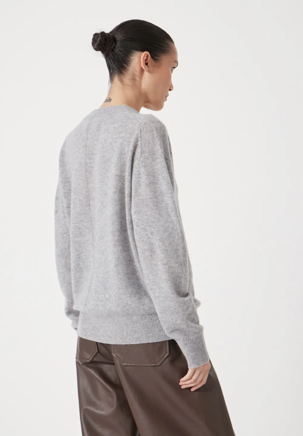 hush Tops & T-Shirts|Scarlett Cashmere V Neck Jumper Grey Marl