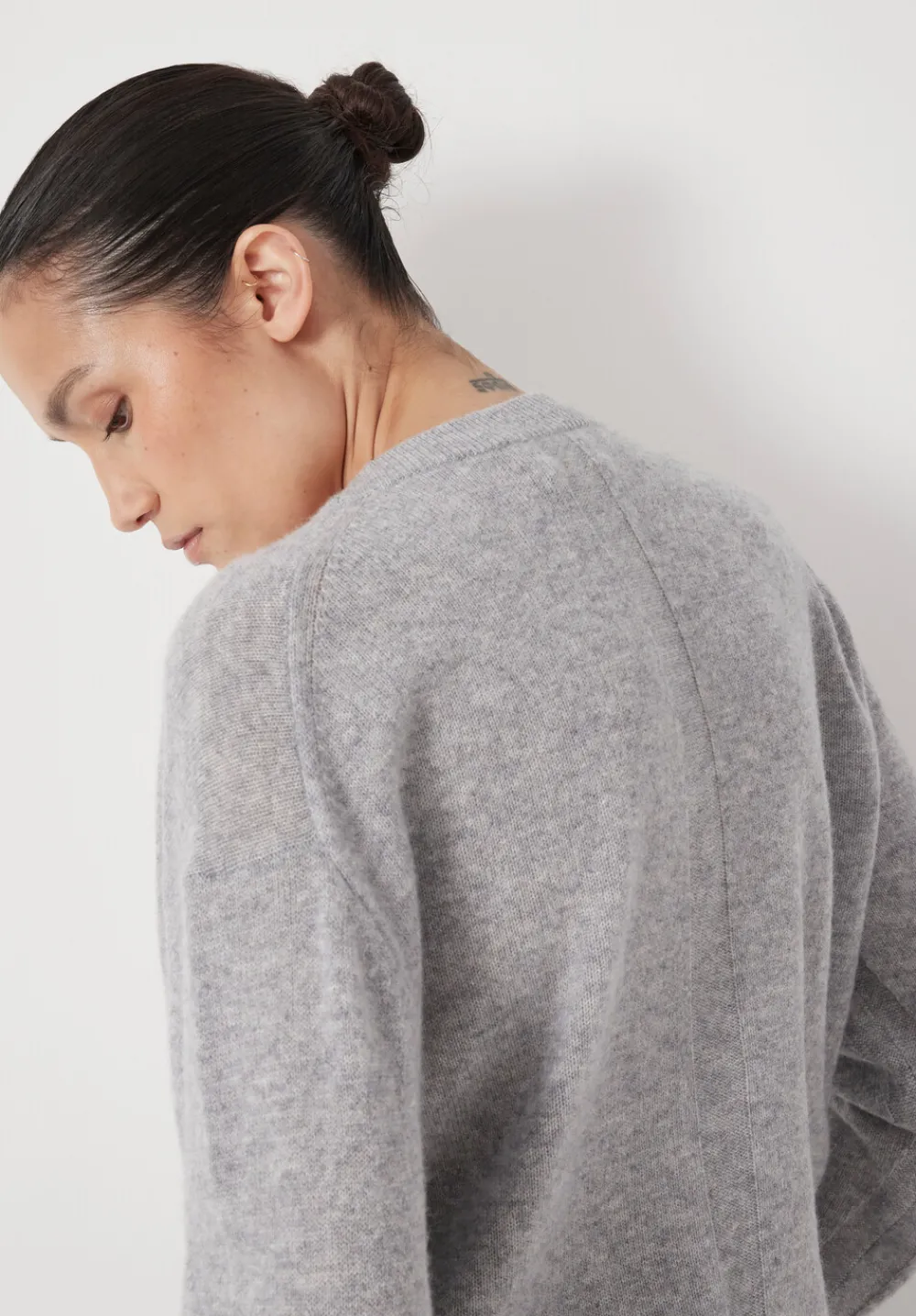 hush Tops & T-Shirts|Scarlett Cashmere V Neck Jumper Grey Marl