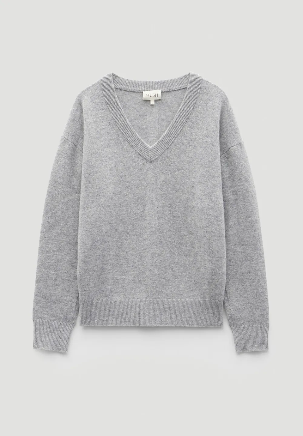 hush Tops & T-Shirts|Scarlett Cashmere V Neck Jumper Grey Marl