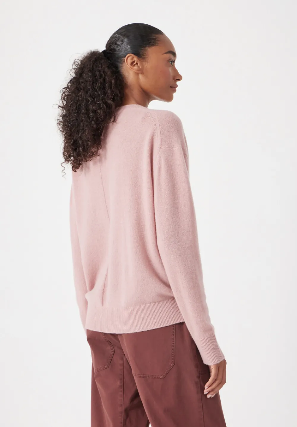 hush Tops & T-Shirts|Scarlett Cashmere V Neck Jumper Rosewood Pink