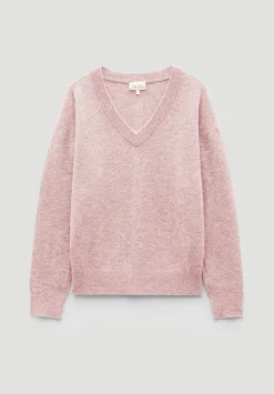 hush Tops & T-Shirts|Scarlett Cashmere V Neck Jumper Rosewood Pink