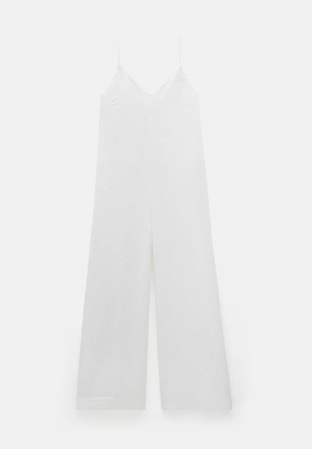 hush Jumpsuits|Dresses|Seersucker Cotton Wide Leg Jumpsuit White