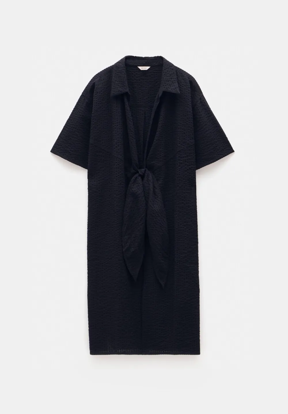 hush Swimwear & Beachwear|Seersucker Tie Front Beach Dress Black