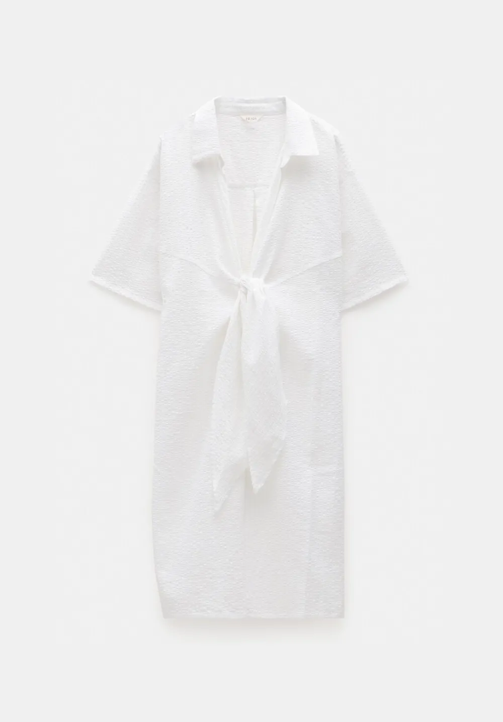 hush Swimwear & Beachwear|Seersucker Tie Front Beach Dress White