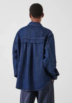 hush Tops & T-Shirts|Shirts & Blouses|Sequin Detail Denim Shirt Rinse Wash Denim Blue