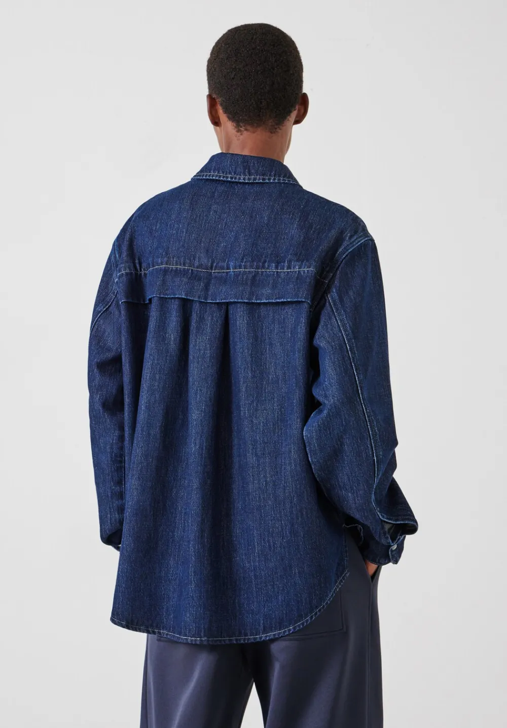 hush Tops & T-Shirts|Shirts & Blouses|Sequin Detail Denim Shirt Rinse Wash Denim Blue