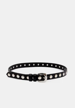 hush Belts|Seren Studded Leather Belt Black