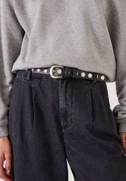hush Belts|Seren Studded Leather Belt Black