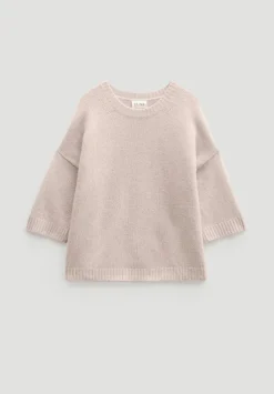 hush Jumpers & Cardigans|Short Sleeve Chunky Cashmere Tee Almond