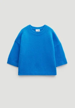 hush Jumpers & Cardigans|Short Sleeve Chunky Cashmere Tee Bright Blue