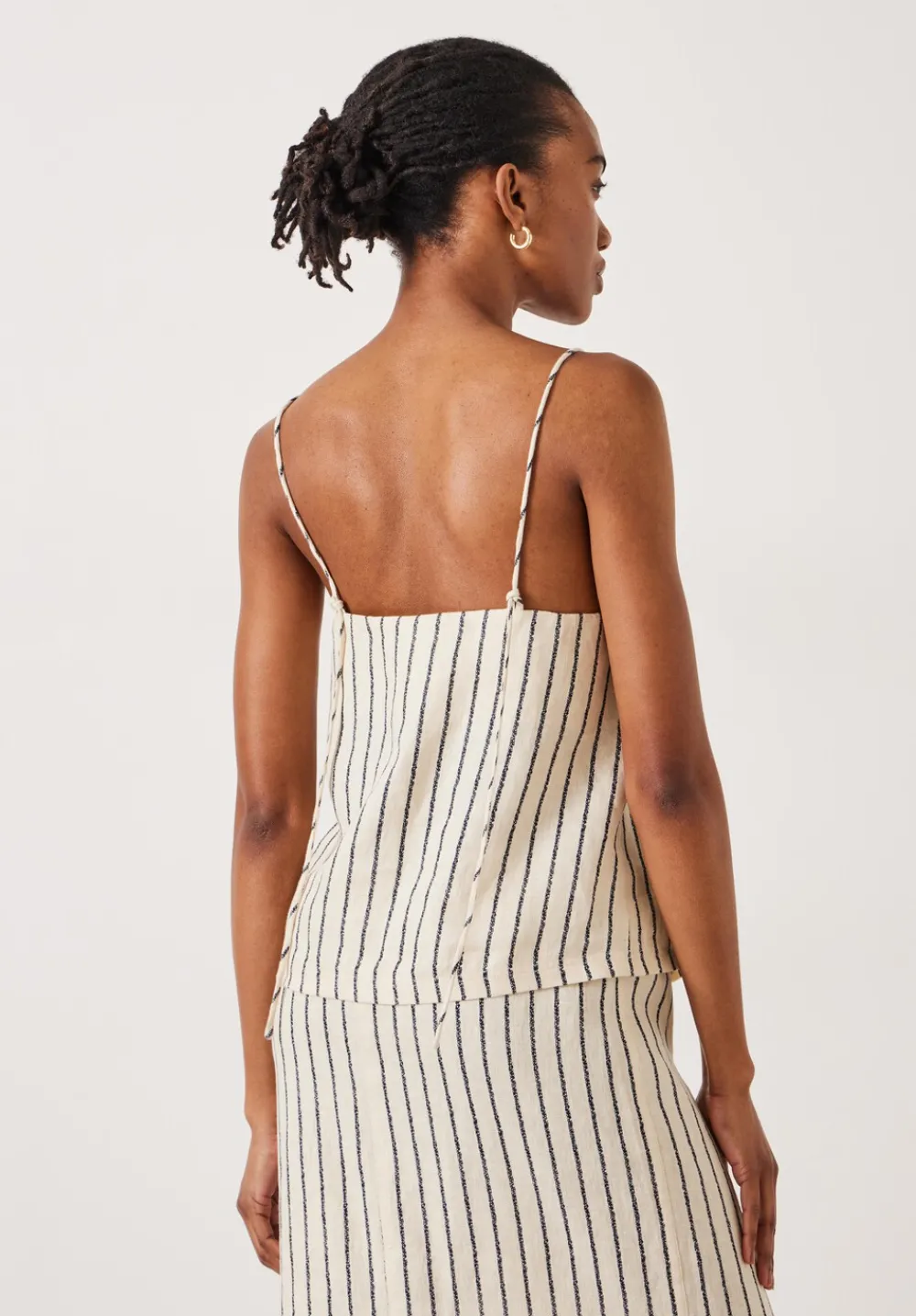 hush Tops & T-Shirts|Sian Stripe Linen Cami Speckle Stripe Navy