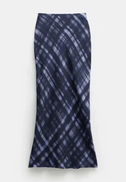 hush Skirts|Simone Crepe Midi Skirt Painted Check Navy