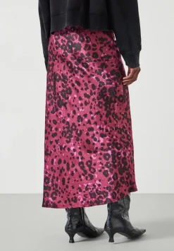 hush Skirts|Simone Slinky Midi Skirt Oxblood Animal Print