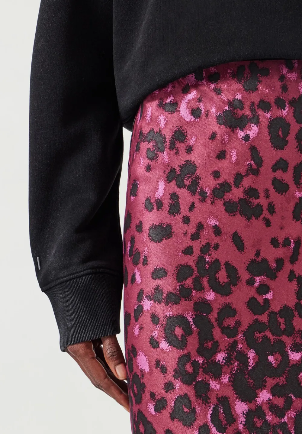 hush Skirts|Simone Slinky Midi Skirt Oxblood Animal Print