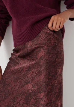 hush Skirts|Simone Slinky Skirt Snake Print Brown