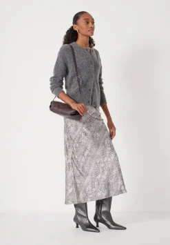 hush Skirts|Simone Slinky Skirt Natural Snake Grey