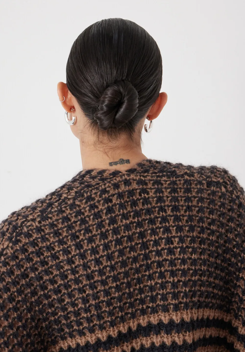 hush Jumpers & Cardigans|Skye Wool Blend Stripe Cardigan Black/ Brown Stripe