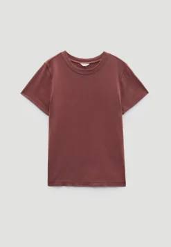 hush Tops & T-Shirts|Slim Fit Cotton Crew T-Shirt Burgundy Brown