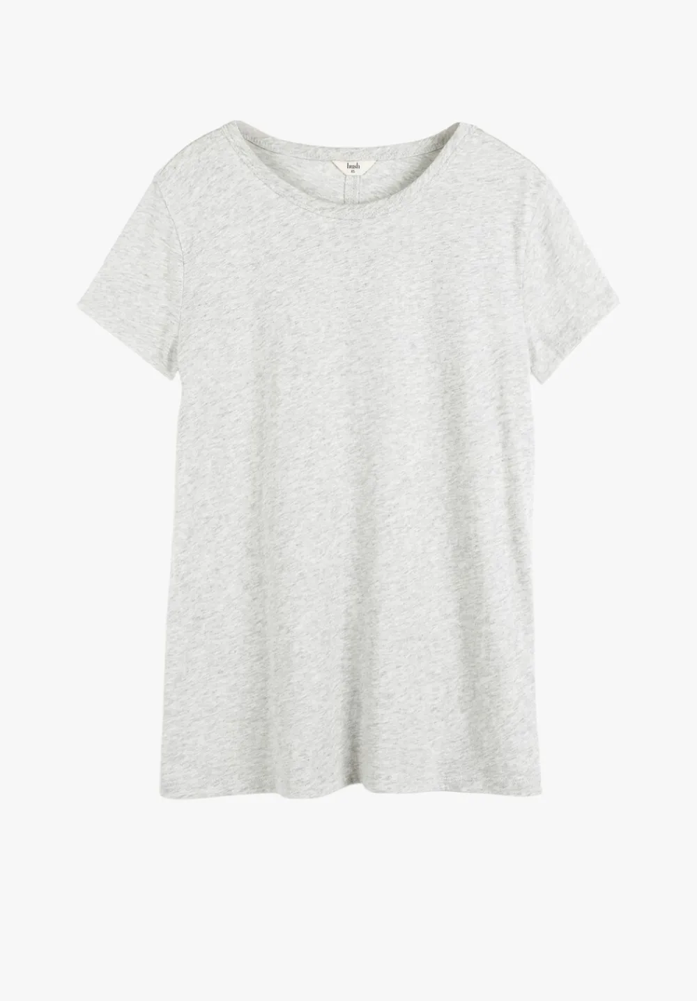 hush Tops & T-Shirts|Slim Fit Slub Cotton Crew Neck T-Shirt Lightest Grey Marl