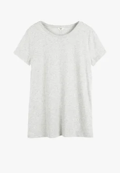 hush Tops & T-Shirts|Slim Fit Slub Cotton Crew Neck T-Shirt Lightest Grey Marl
