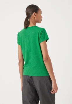 hush Tops & T-Shirts|Slim Fit Slub Cotton Crew Neck T-Shirt Vibrant Green