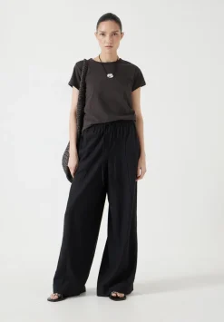 hush Tops & T-Shirts|Slim Fit Slub Cotton Crew Neck T-Shirt Chocolate