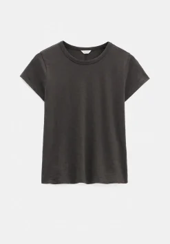 hush Tops & T-Shirts|Slim Fit Slub Cotton Crew Neck T-Shirt Chocolate