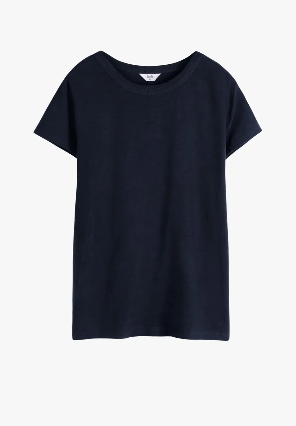 hush Tops & T-Shirts|Slim Fit Slub Cotton Crew Neck T-Shirt Midnight