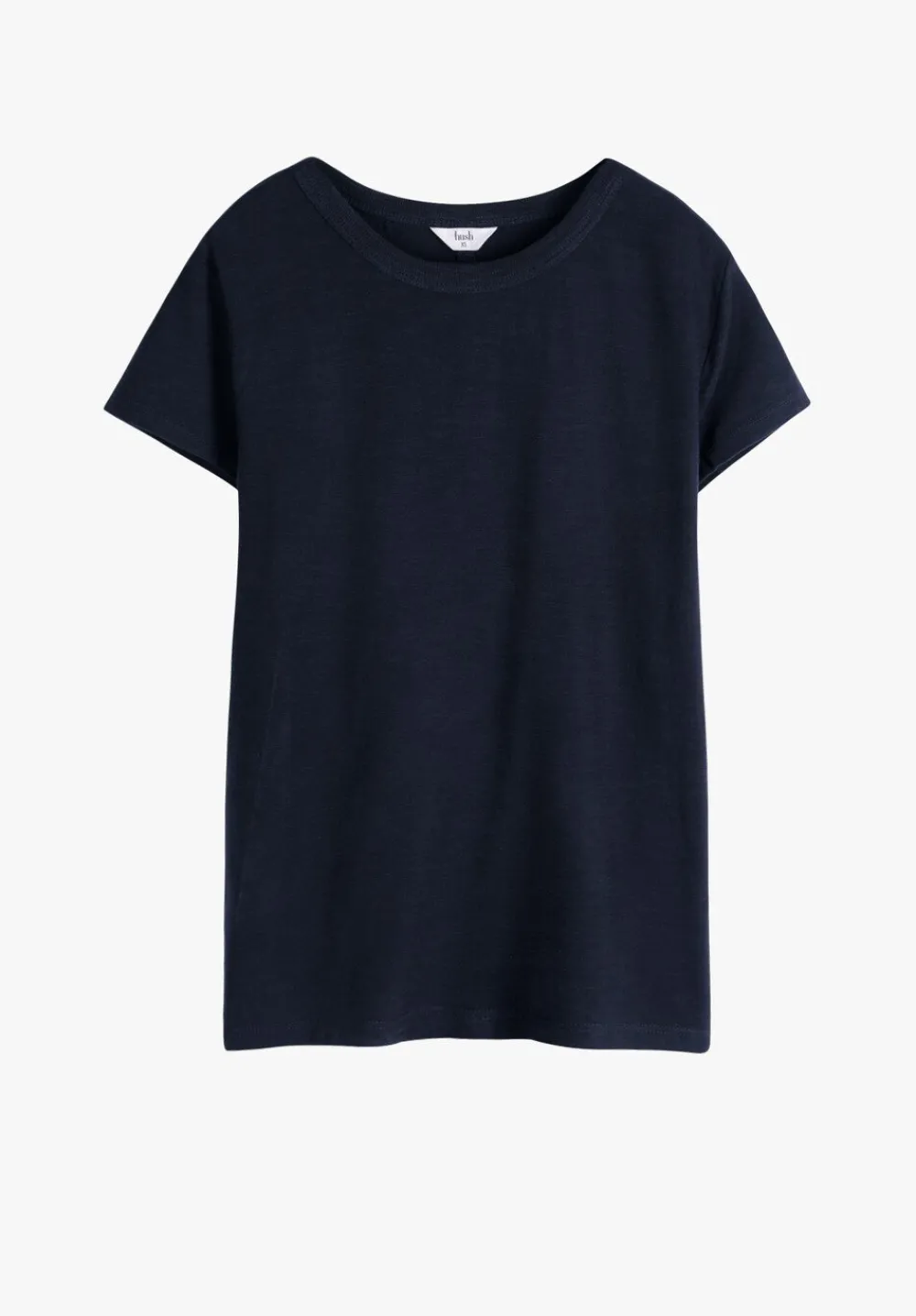 hush Tops & T-Shirts|Slim Fit Slub Cotton Crew Neck T-Shirt Midnight