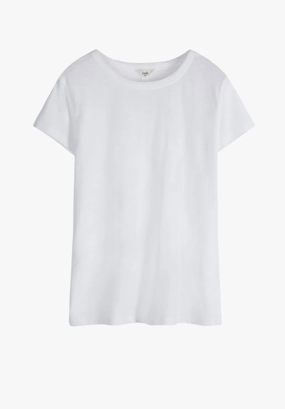 hush Tops & T-Shirts|Slim Fit Slub Cotton Crew Neck T-Shirt White