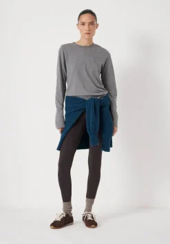 hush Tops & T-Shirts|Slim Long Sleeve T-Shirt Dark Grey Marl