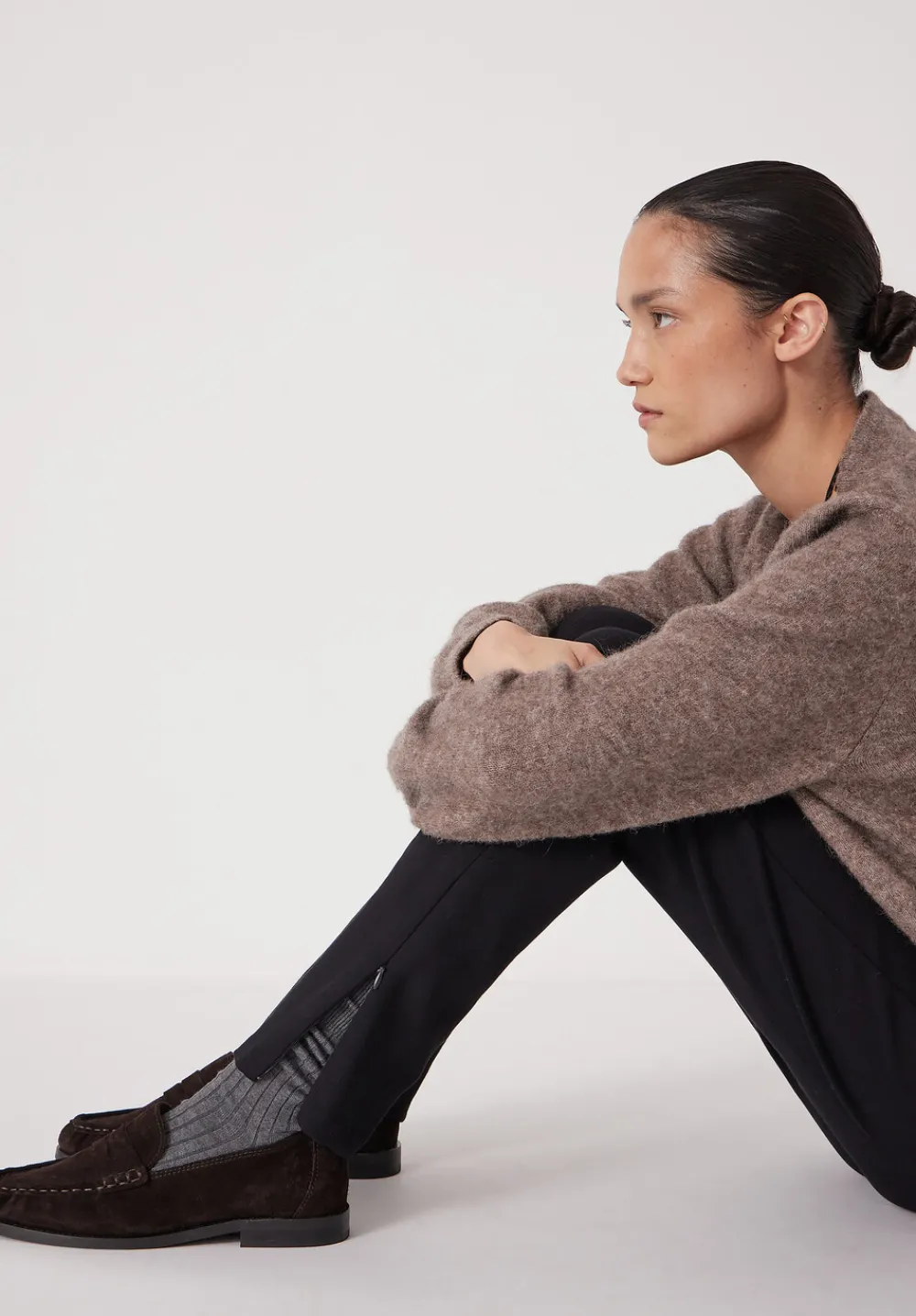 hush Joggers & Leggings|Slim Ponte Zip Detail Cigarette Trouser Black
