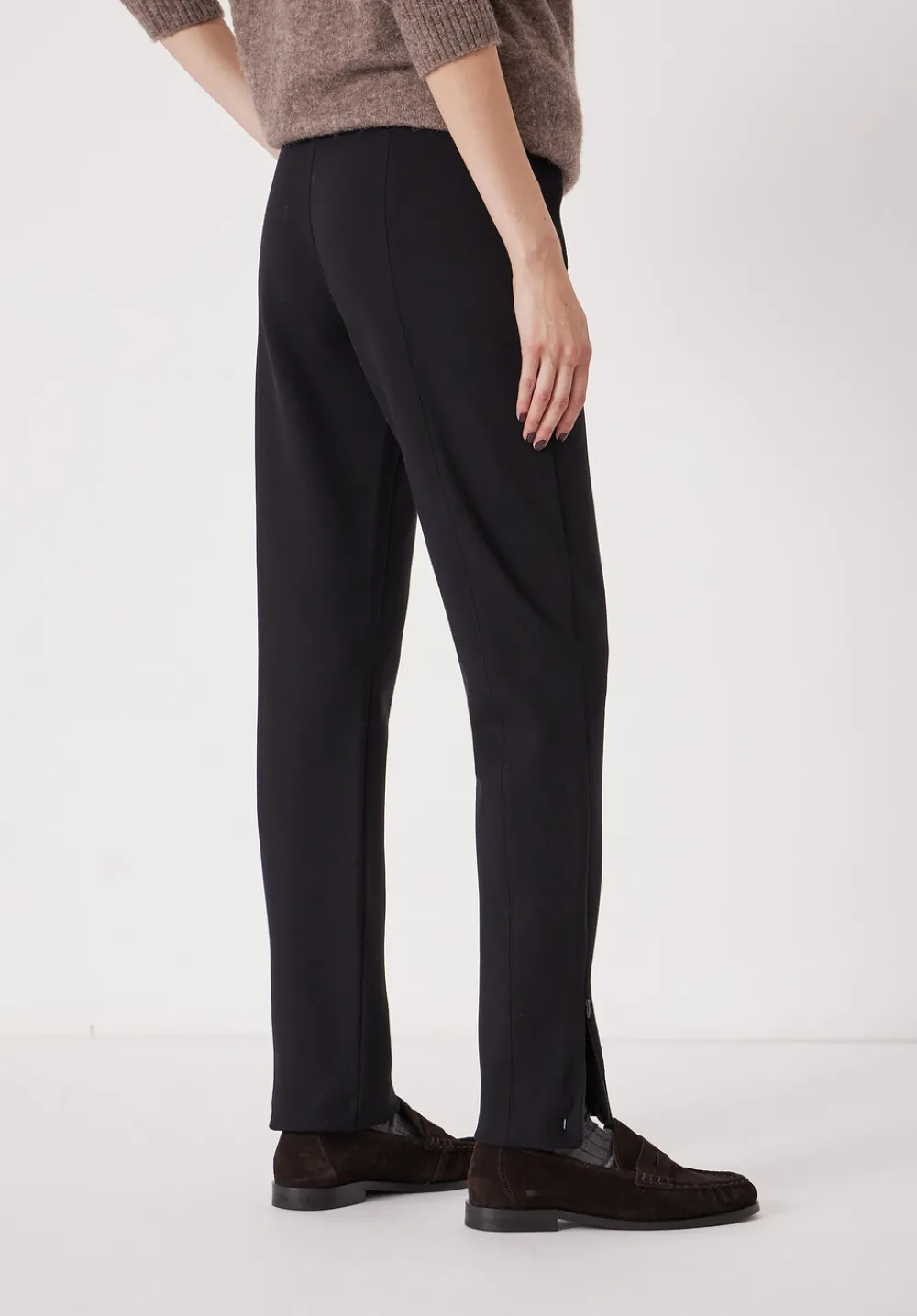 hush Joggers & Leggings|Slim Ponte Zip Detail Cigarette Trouser Black