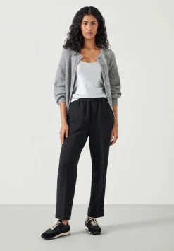 hush Trousers|Slim Pull On Suit Trousers Black