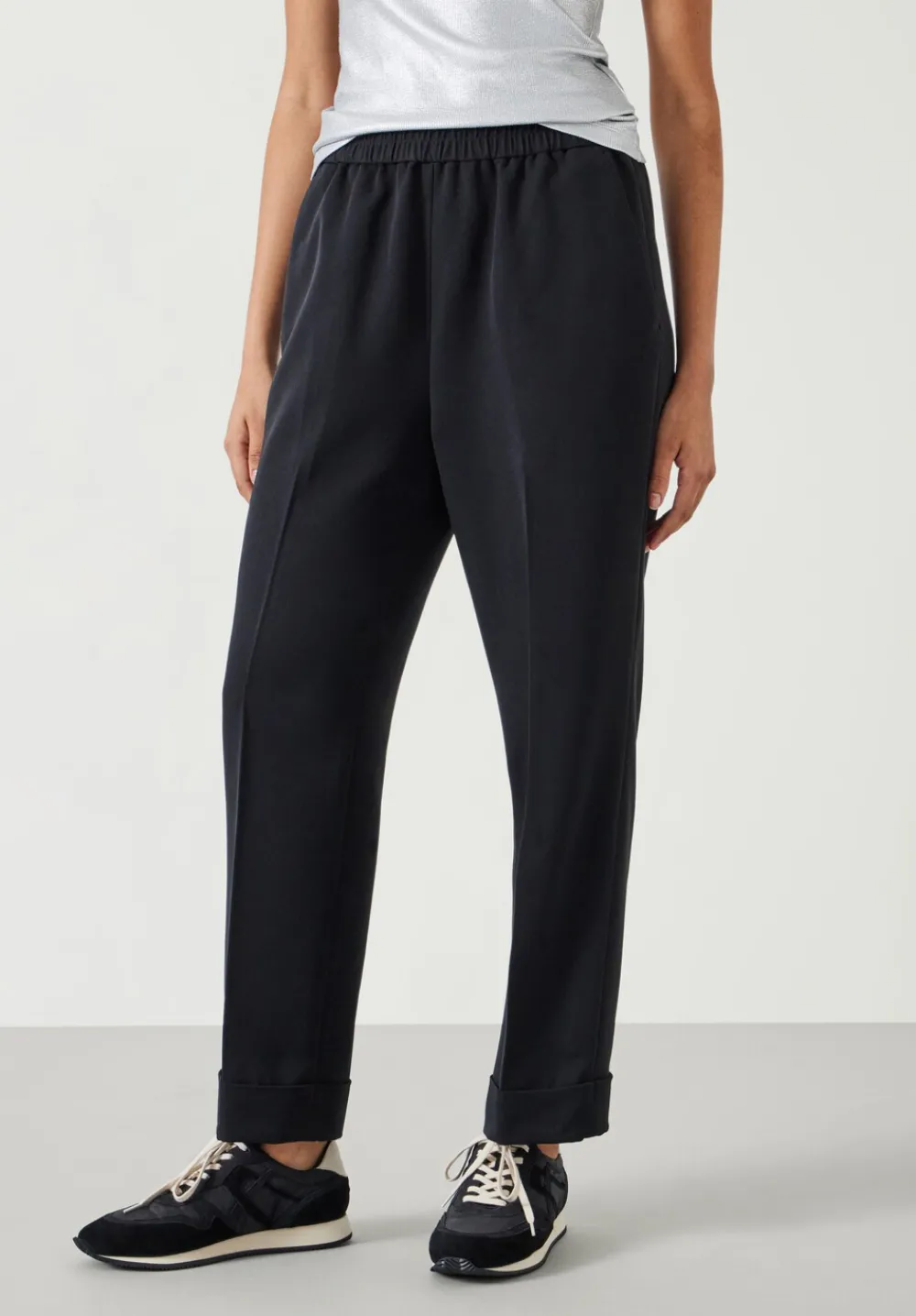 hush Trousers|Slim Pull On Suit Trousers Black